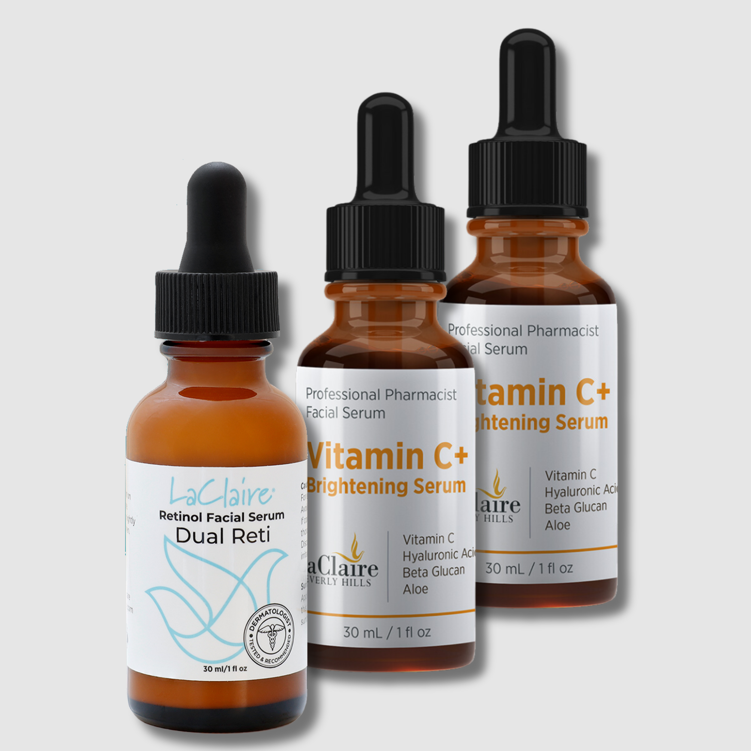 Ultimate Radiance Kit with 2 Units of 8% Complex Retinol Face Serum and Vitamin C+ Serum for Anti-Aging, Brightening, and Firming.