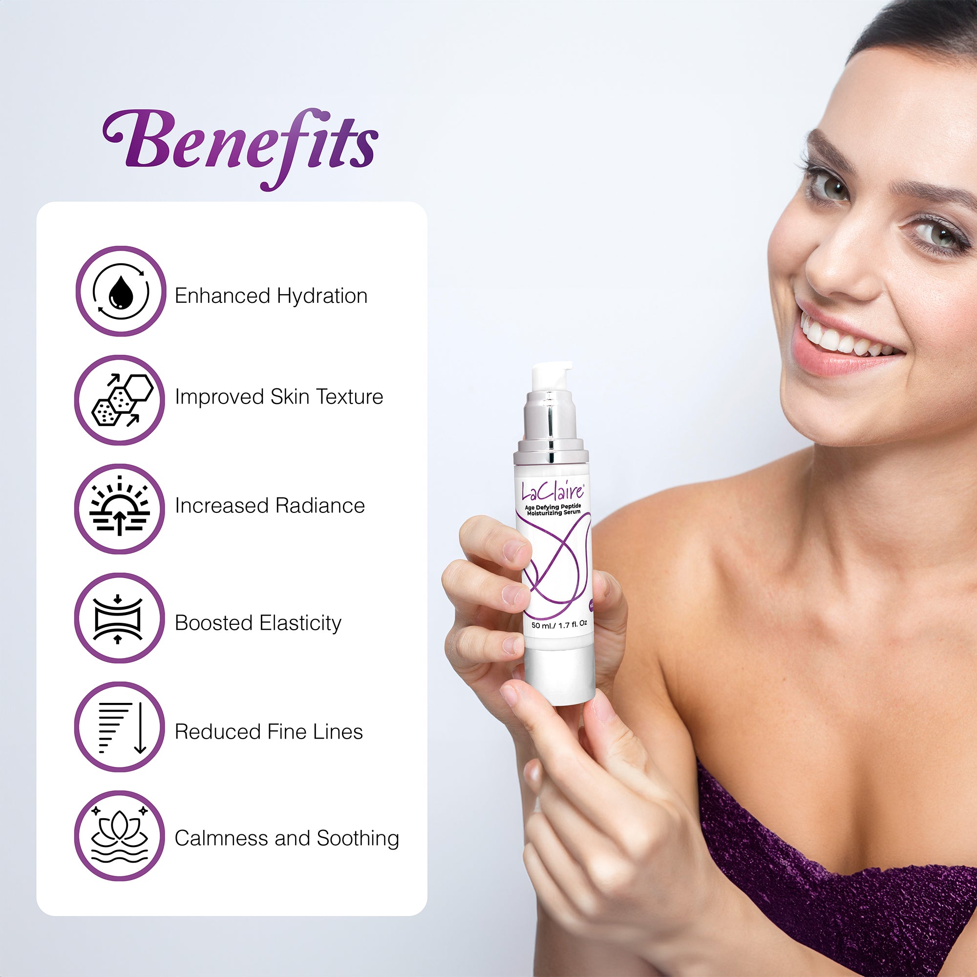 Hydrating & Anti-Aging Brilliant Restoration Trio – Triple-Action Moisturizing Serum 50ml, Age-Defying Peptide Serum 50ml, 8% Retinol Face Serum 30ml.