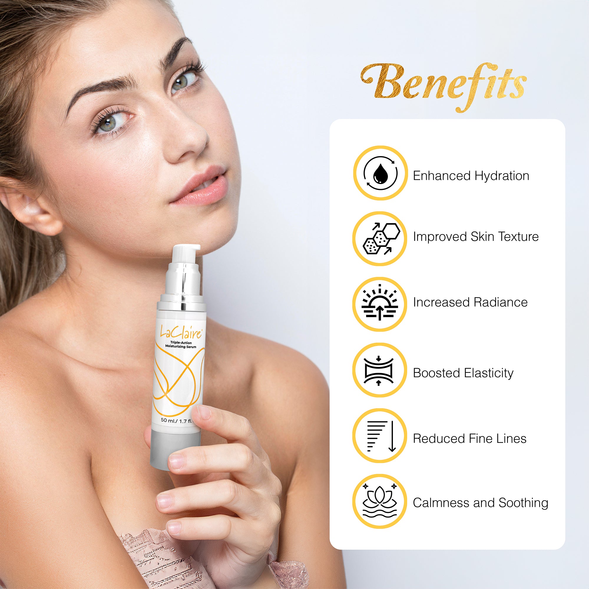 Radiance Rebirth Anti-Aging Trio – 50ml Triple-Action Moisturizer, Peptide Serum & Vitamin C+ Serum for Skin Firming, Smoothing, and Radiance.