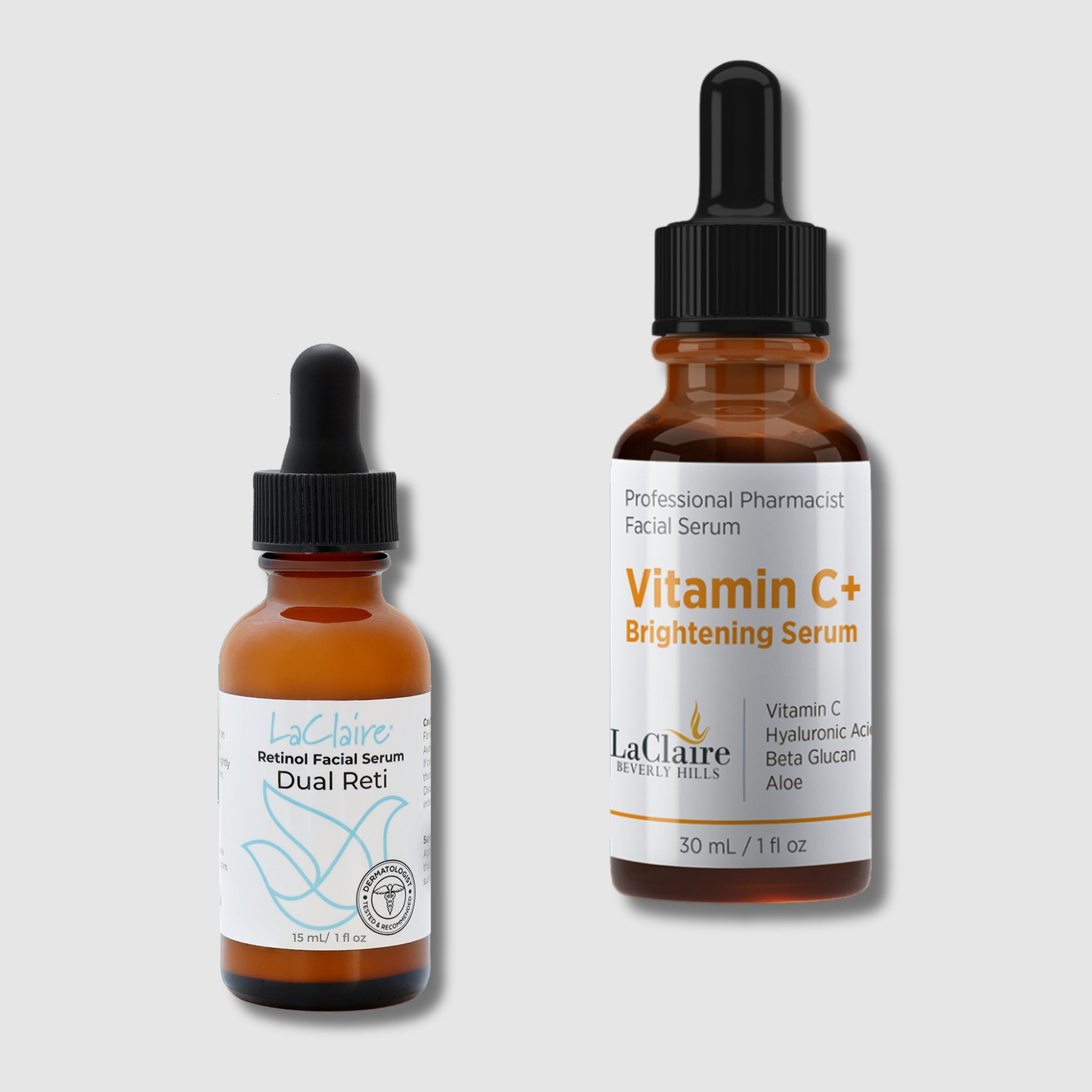 Brighten and firm your skin with the Radiant Renewal Duo, featuring 8% Retinol Face Serum and Vitamin C+ Serum for smoother, youthful skin.