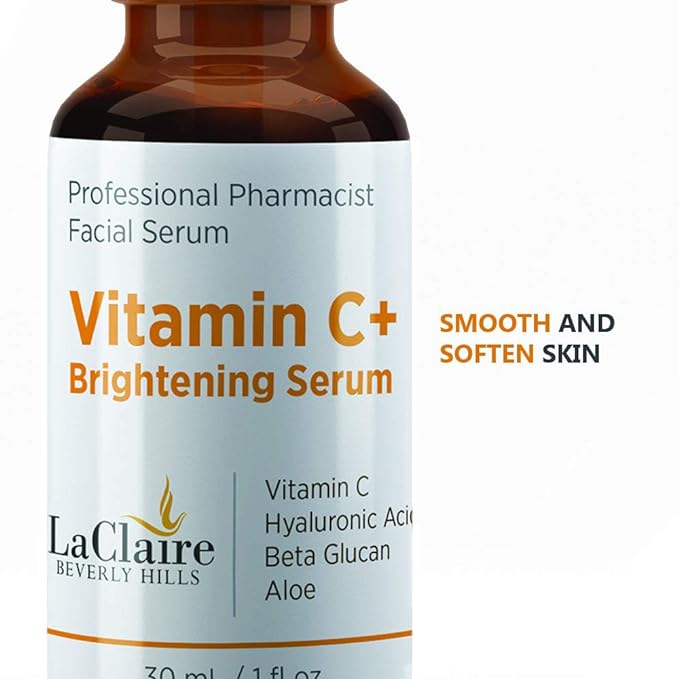 Vitamin C+ Brightening & Anti-Aging Serum with Hyaluronic Acid for Smooth, Radiant Skin. Topical Facial Treatment for Youthful Glow.